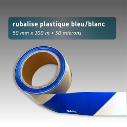 Rubalise de Chantier Plastique Bleue/Blanc 50 mm x 100 m | Balisage Sécurité