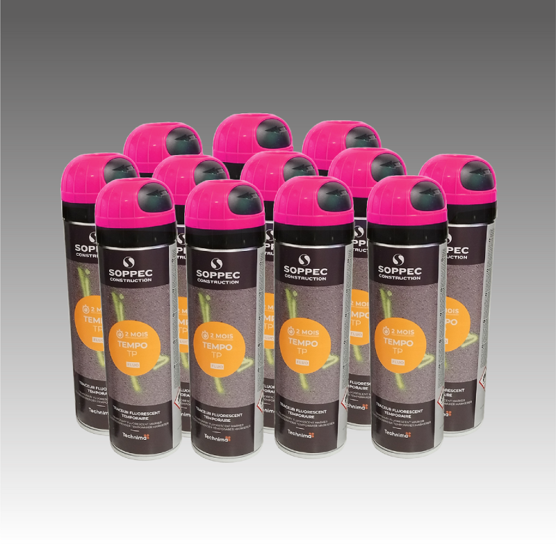 Lot de 12 bombes temporaires pour marquage au sol événementiel - 7 couleurs - couleur unique