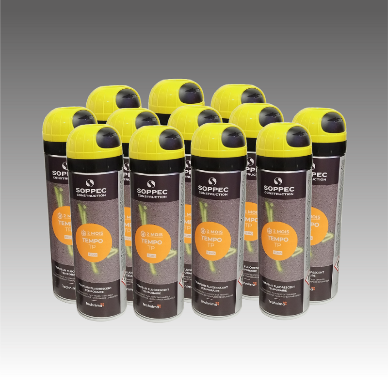 Lot de 12 bombes temporaires pour marquage au sol événementiel - 7 couleurs - couleur unique
