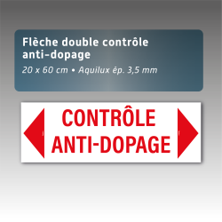 Panneau Contrôle Anti Dopage Aquilux Double Flèche 20x60 cm