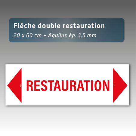 Flèche aquilux double panneau "Restauration" 20*60cm