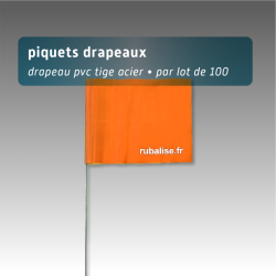 Lot de 100 piquets drapeaux 75cm - 4 coloris