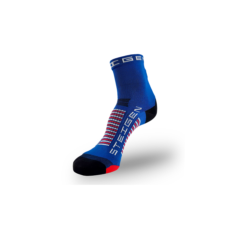 Chaussettes techniques avec coussinet avant-pied, soutien de l’arche, ventilation et maintien optimal pour un confort durable.