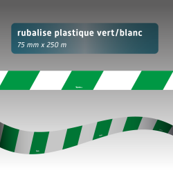 Rubalise de chantier recyclée rouge/blanc 75 mm x 250 m – Signalisation & Balisage événementiel
