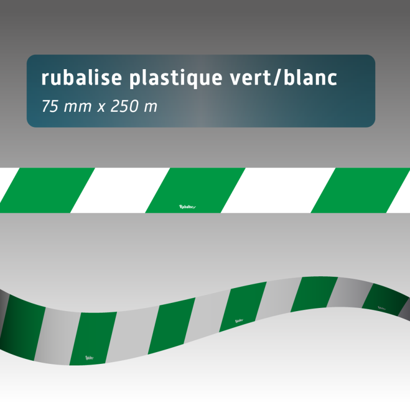 Rubalise de chantier recyclée rouge/blanc 75 mm x 250 m – Signalisation & Balisage événementiel