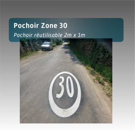 Pochoir Marquage au Sol Routier Zone 30 (2 m x 1 m) – Signalisation & Sécurité Routière