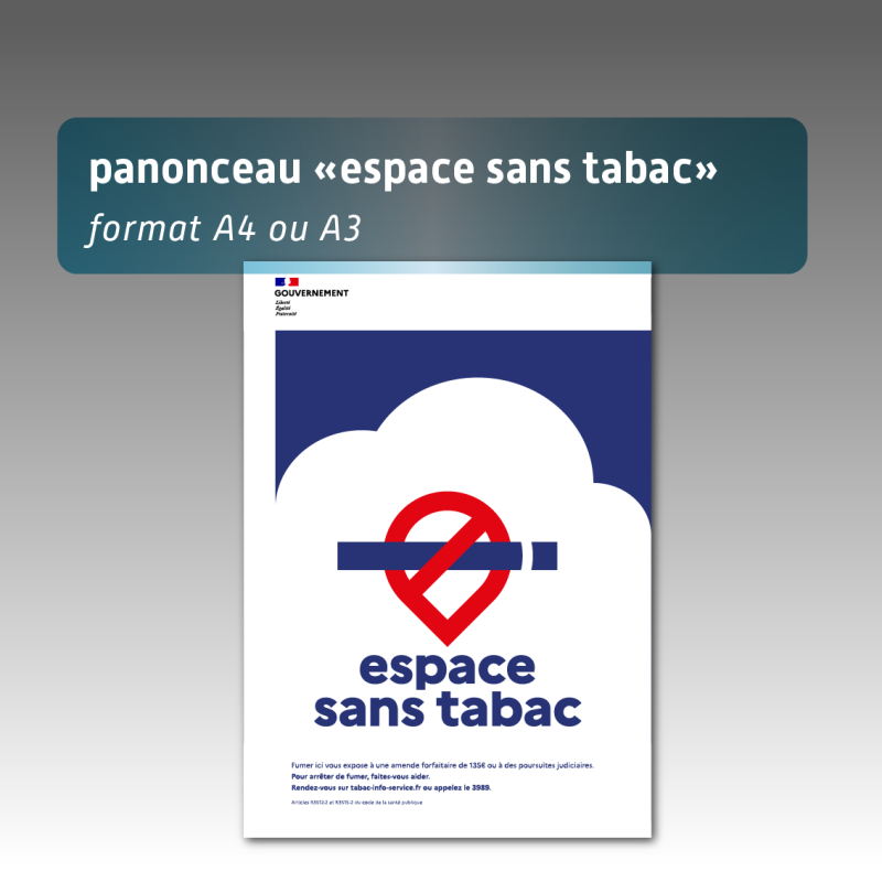 Panneau Espace sans tabac A3 en Aquilux