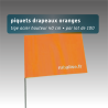 Piquet drapeau de signalisation 40 cm tige acier - lot de 100