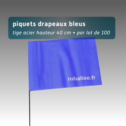 Piquet drapeau de signalisation 40 cm tige acier - lot de 100