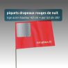 Piquet drapeau de signalisation 40 cm tige acier - lot de 100 - pastille réfléchissante