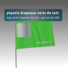 Piquet drapeau de signalisation 40 cm tige acier - lot de 100 - pastille réfléchissante