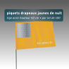 Piquet drapeau de signalisation 40 cm tige acier - lot de 100 - pastille réfléchissante