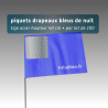 Piquet drapeau de signalisation 40 cm tige acier - lot de 100 - pastille réfléchissante