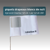 Piquet drapeau de signalisation 40 cm tige acier - lot de 100 - pastille réfléchissante