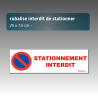 Rubalise « Interdit de stationner » blanche - 75 mm x 250 m