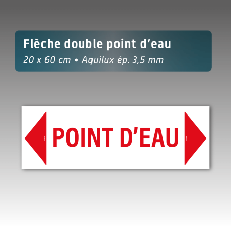 Flèche Aquilux 20x60 cm Point d'eau | Signalétique