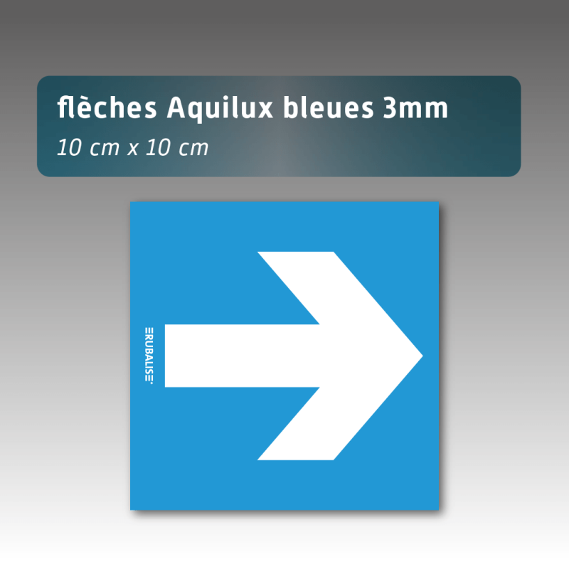 Flèches de balisage en Aquilux® 10 x 10 cm avec fond coloré