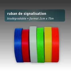 Ruban biodegradable fibre de bois - 2cm x 75m - 6 couleurs