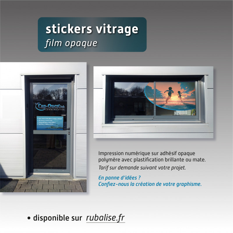Sticker vitrage film opaque