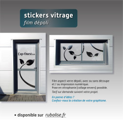 Sticker vitrage film dépoli