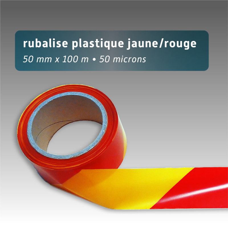 Rubalise de signalisation uni plastique - couleur unie - 70mm*250m - 7  couleurs disponibles