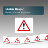 Rubalise plastique danger triangle rouge 75mm*100m