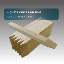 Piquets bois 40cm pour balisage au sol - lot 300