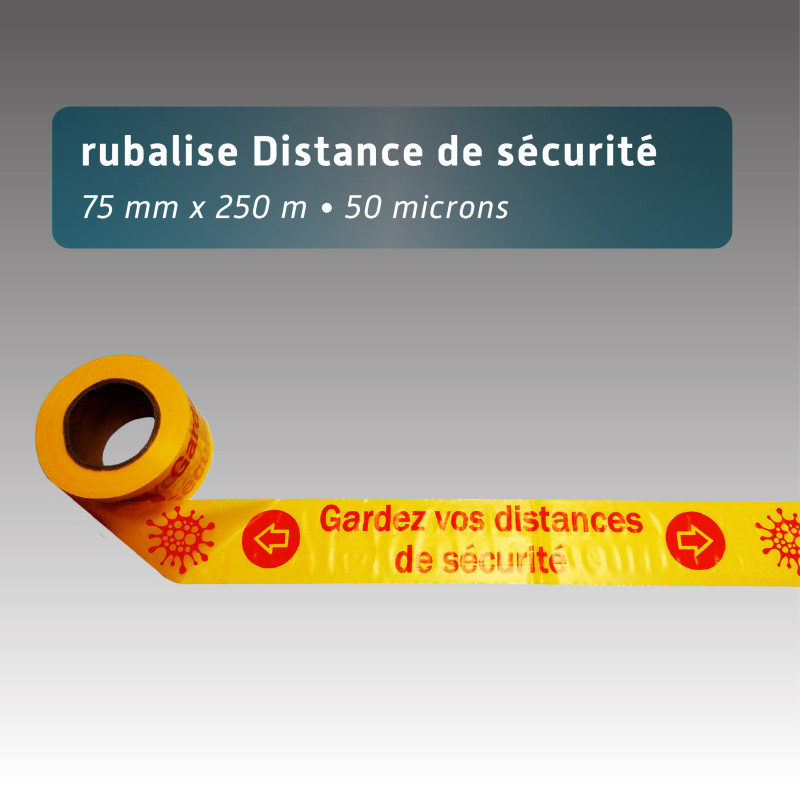 ROULEAU RUBALISE ROUGE & BLANC 75MMx500M - Equipement de Signalisation -  Somatico