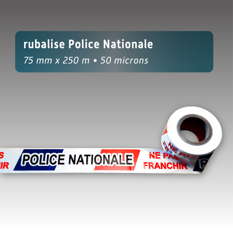 Rubalise signalisation POLICE NATIONALE NE PAS FRANCHIR - 70mm*250m Rubalise signalisation POLICE NATIONALE NE PAS FRANCHIR - 70mm*250m