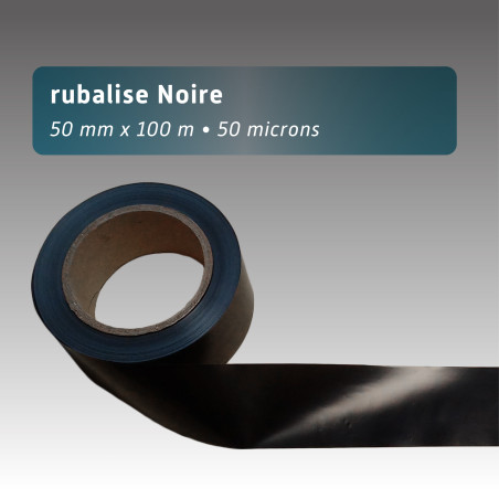 Rubalise plastique 50mm*100m - noire